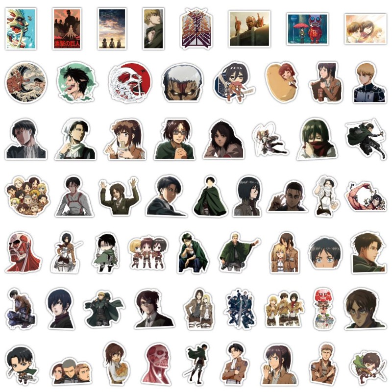 Luggage Cover Protector - 60 adet Titan Anime çıkartmaları sevimli
