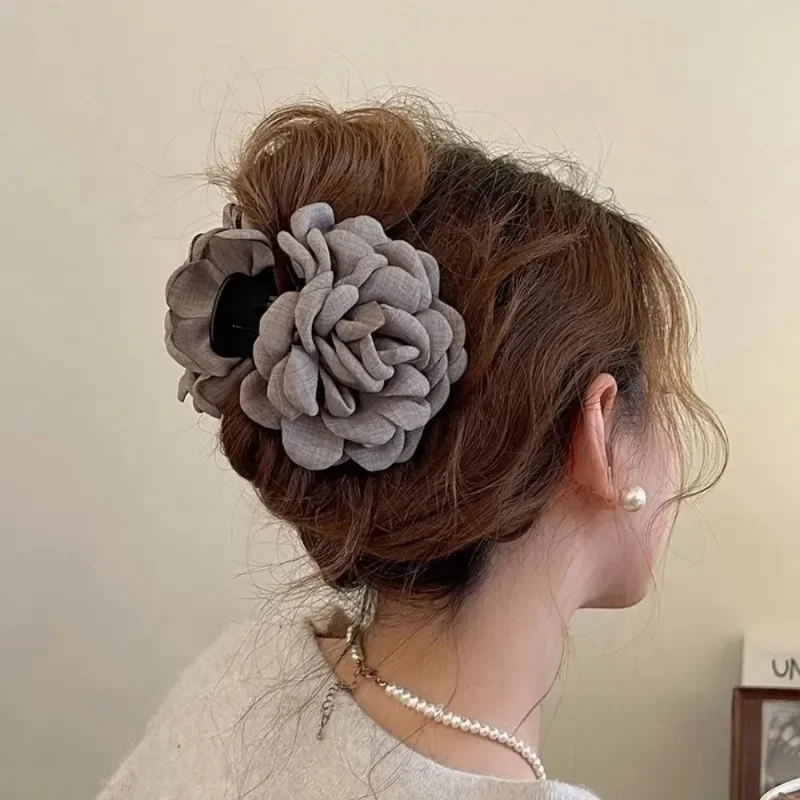 Travel Accessories Aesthetic - Fransız kumaş gül çiçek saç pençe